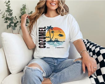 Cozumel Sunset Beach T-Shirt, Quintana Roo Mexico Vacation Shirt, Cozumel Mexico, Cozume Trip, Cozumel Cruise, Cozumel Honeymoon