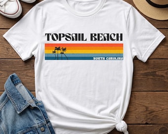 Topsail Beach North Carolina T-Shirt: Unisex Softstyle Cotton Tee