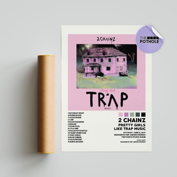 2 chainz Posters / Pretty girls like trap music Poster / 2 chainz, Pretty girls like trap music / Album Cover Poster / Tracklist Poster