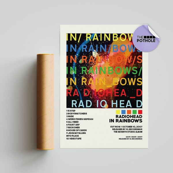 Radiohead Posters / In Rainbows Poster / Album Cover Poster, Print Wall Art, Custom Poster, Home Decor, Radiohead, In Rainbows