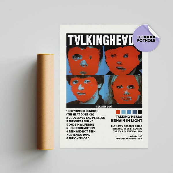 Talking Heads Posters, Remain in Light Poster, Album Cover Poster, Print Wall Art, Custom Poster, Home Decor, Talking Heads, Remain in Light