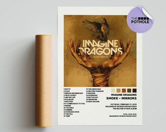 imagine dragons Posters, Smoke + mirrors Poster, imagine dragons, Smoke + mirrors, Album Cover Poster, Poster Print Wall Art, Custom Poster