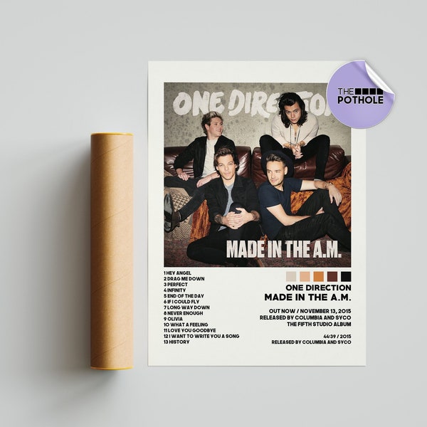 One Direction Posters / Made In The A.M Poster, Album Cover Poster / Poster Print Wall Art / Custom Poster / Home Decor, TPWK, One direction