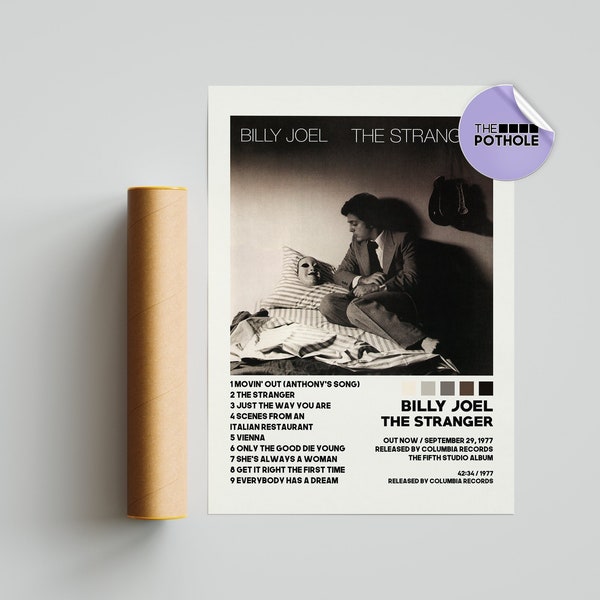 Billy Joel Posters / The Stranger Poster / Album Cover Poster, Poster Print Wall Art, Custom Poster, Billy Joel, 52nd Street, The Stranger