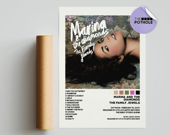 Carteles de Marina y los diamantes, cartel de las joyas de la familia, cartel de portada del álbum, arte de pared con impresión de carteles, póster personalizado, decoración del hogar, Marina