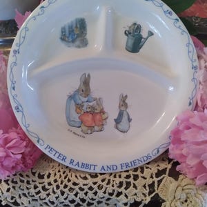 Vintage Peter Rabbit, Beatrix Potter and friends child&#39;s divided plate
