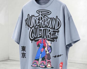 PREMIUM Shinjuku 新宿 Boxy Streetwear T-Shirt, Japanese Inspired Tokyo Graphic Tee, Cotton Shirt