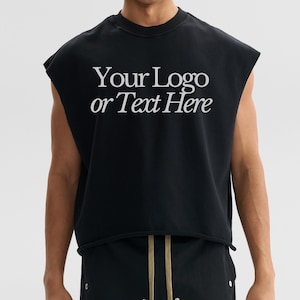 PREMIUM Personalisiertes leeres French Terry Boxy Unisex Tank Top, Trainings-Shirt, Fitnessstudio Workout Tank, kundenspezifisches Design, anpassbares ärmelloses Shirt