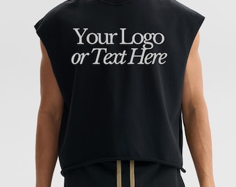 PREMIUM Personalized Blank French Terry Boxy Unisex Tank Top, Training Shirt, Gym Workout Tank, Custom Design, Customizable Sleeveless Shirt