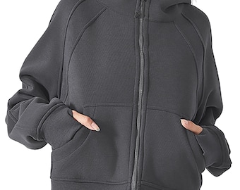 Blank dames cropped hoodie met rits, bodycon, streetwear-mode