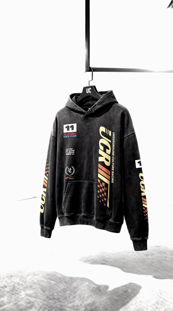UC Racing Premium Oversize Hoodie, Washed High Quality Hoodie. Moto Racing Streetwear.