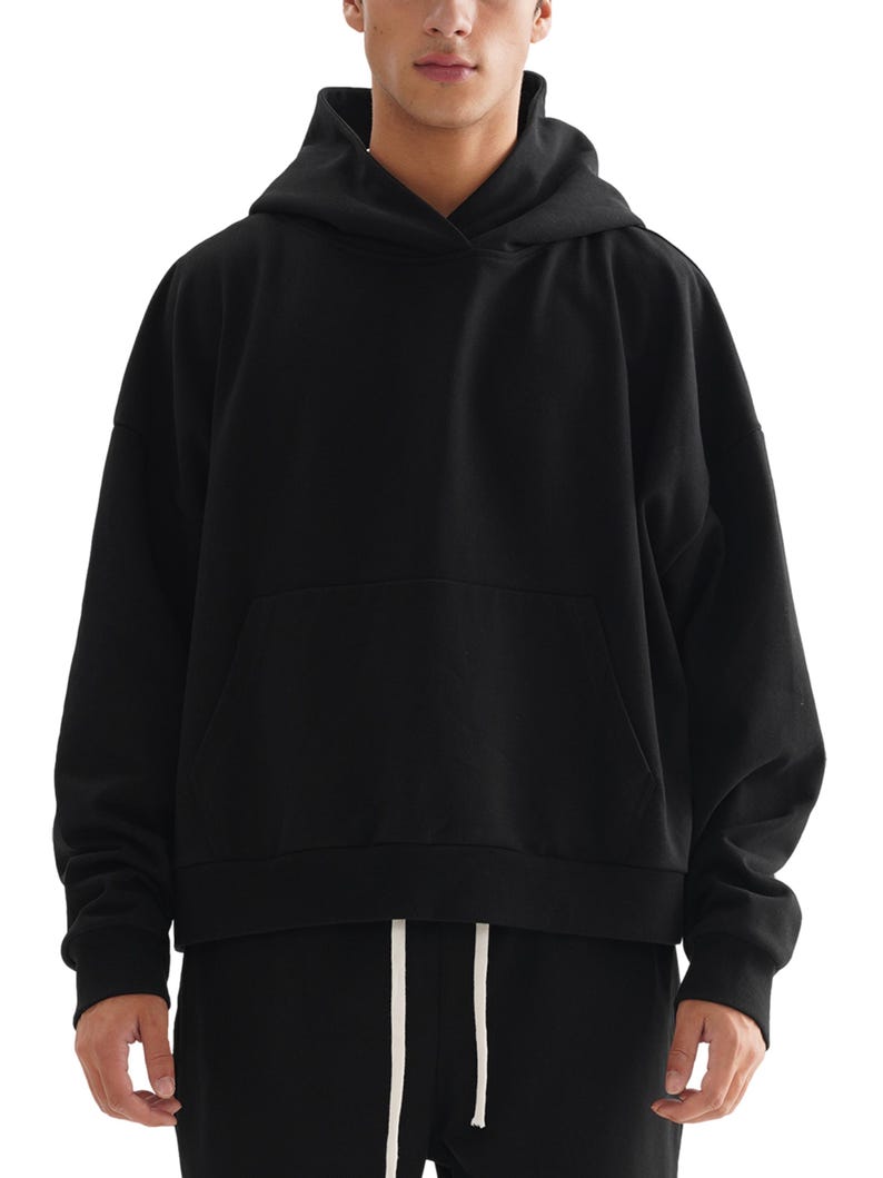 boxy oversized hoodie, black hoodie, streetwear hoodie, cropped hoodie, sweatshirt, training sweater, gym hoodie, blank hoodie, no print,