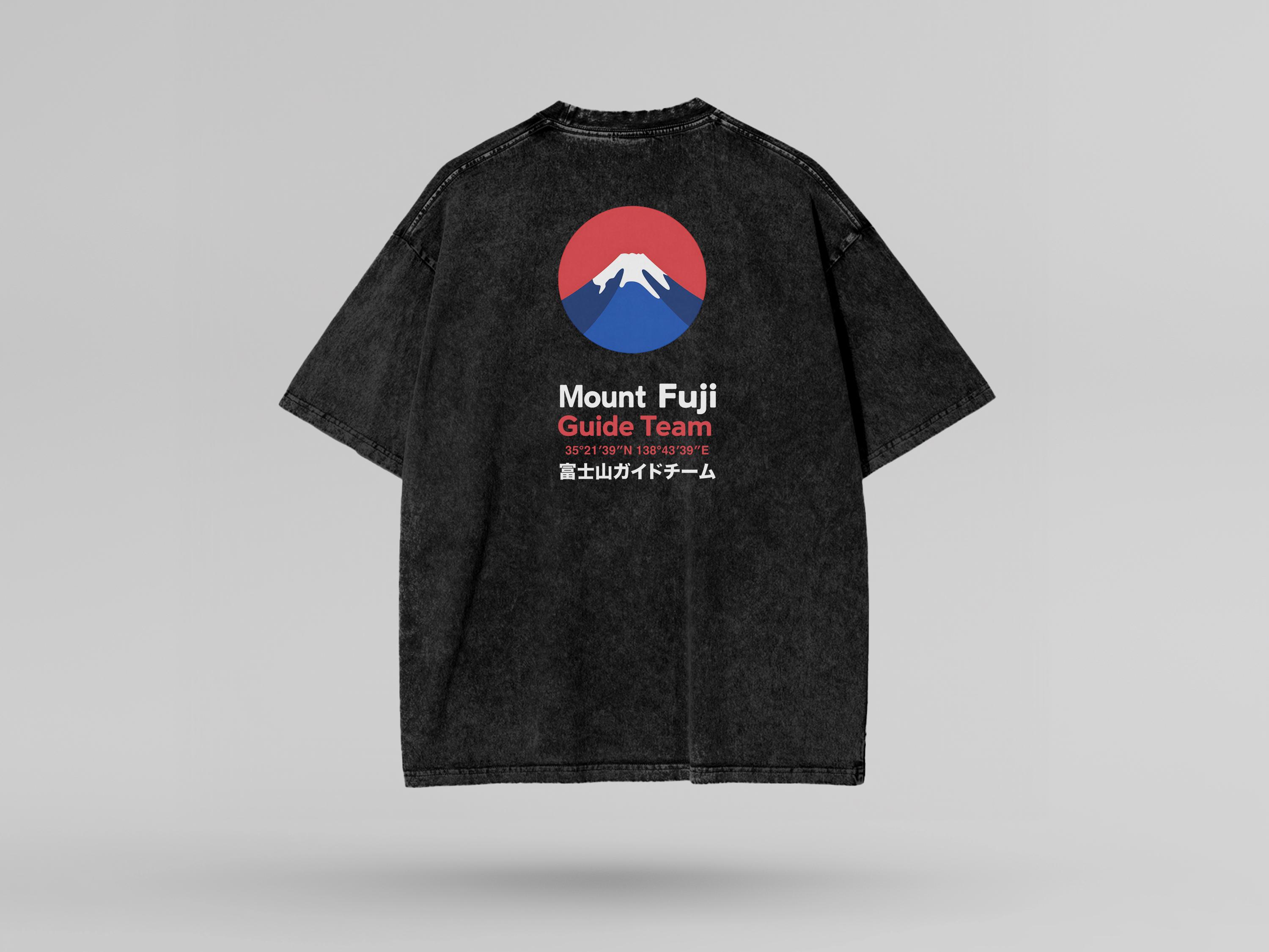 PREMIUM Mount Fuji Guide Team Oversize Snow Washed T-Shirt, Japanese Streetwear, Vintage Japanese Tshirt, Quality Shirt, Japan Travel,