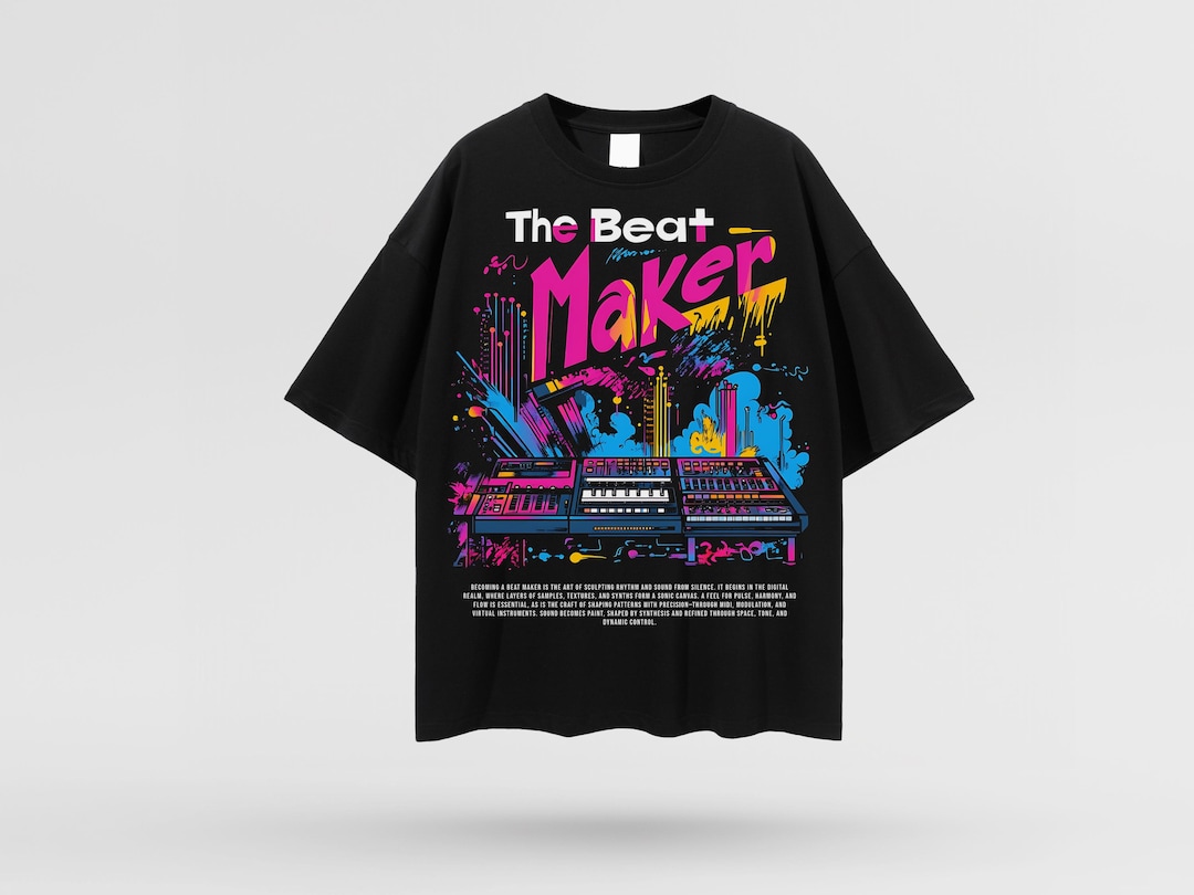 Beat Maker Oversize Deep Drop Shoulder Unisex Tee, Music Producer ...