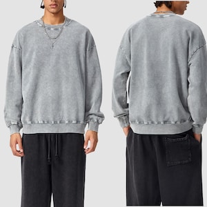 acid wash sweatshirt, streetwear apparel, unisex top, snow wash hoodie, blank acid wash top, long sleeves sweatshirt,