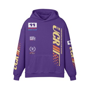 UC Racing Premium Oversize Hoodie, Washed High Quality Hoodie. Moto Racing Streetwear. Purple Haze