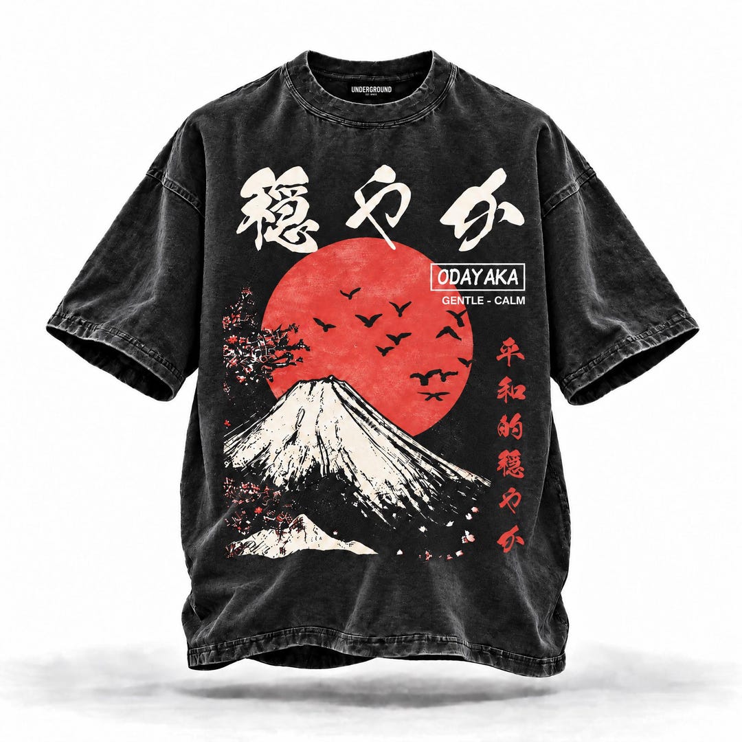 PREMIUM Odayaka Oversize Japanese Streetwear Acid Washed T-shirt
