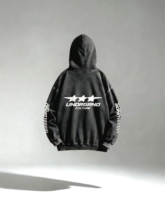 Y2k Streetwear Hoodie, Unisex Washed Heavyweight Cotton. Street Racing Hoodie.