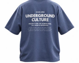 Underground Culture Boxy Streetwear T-shirt, Premium Heavy Cotton Unisex Tee. 280 GSM Cotton Streetwear T-Shirt
