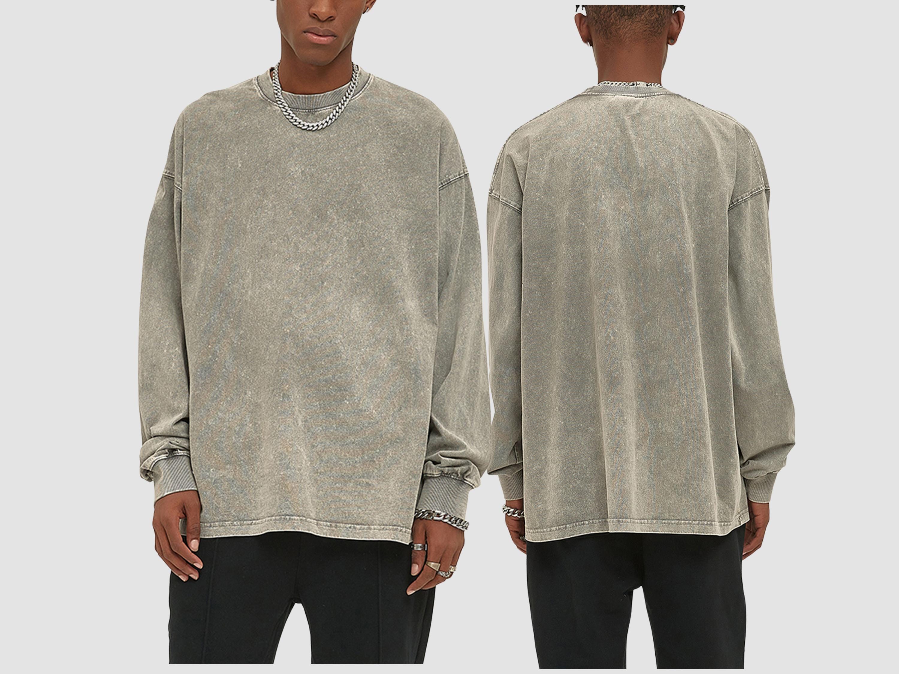 Long Sleeve Acid Wash T Shirt - Etsy