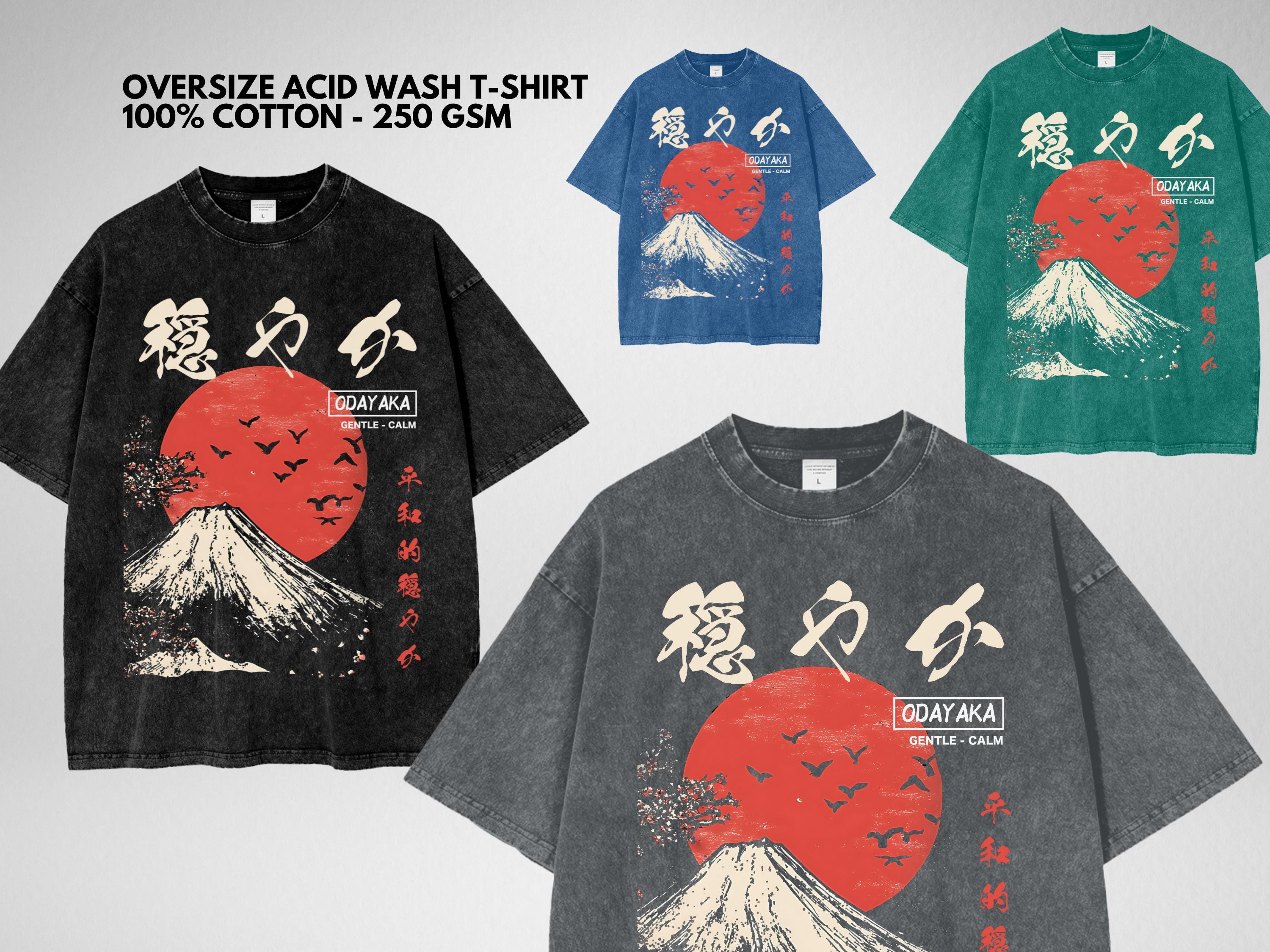 PREMIUM Odayaka Oversize Japanese Streetwear Acid Washed T-shirt