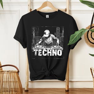Techno DJ Unisex Softstyle T-Shirt | EDM Tshirt | Festival Soft Tee | Dj Spinning Funky Tshirt | Gifts for DJs