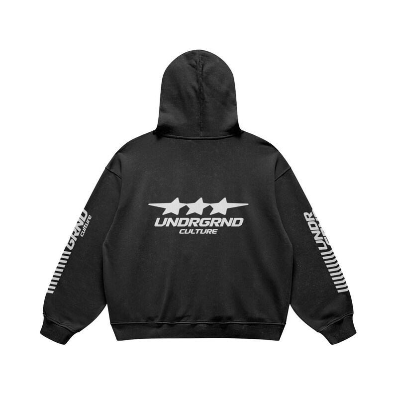 Y2k Streetwear Hoodie, Unisex Washed Heavyweight Cotton. Street Racing Hoodie. Faded Black