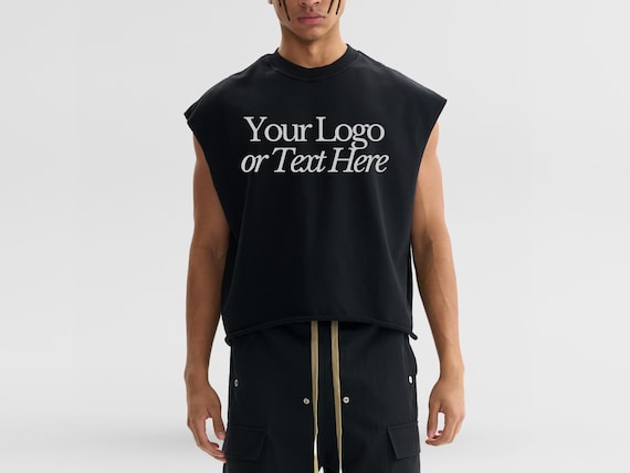 PREMIUM Personalized Blank French Terry Boxy Unisex Tank Top, Training Shirt, Gym Workout Tank, Custom Design, Customizable Sleeveless Shirt