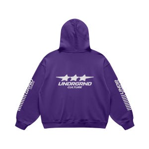 Y2k Streetwear Hoodie, Unisex Washed Heavyweight Cotton. Street Racing Hoodie. Purple Haze