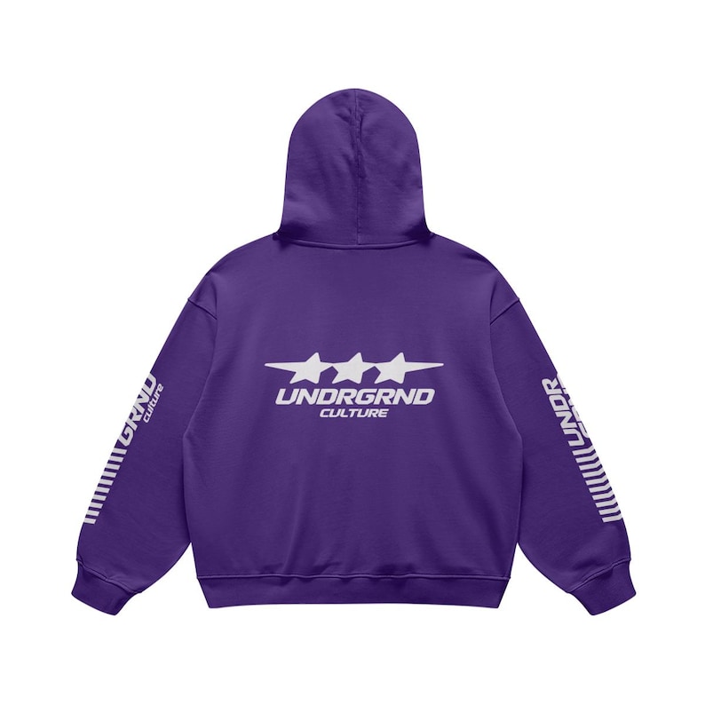 Y2k Streetwear Hoodie, Unisex Washed Heavyweight Cotton. Street Racing Hoodie. Purple Haze