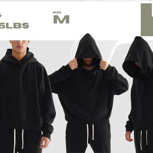 boxy oversized hoodie, black hoodie, streetwear hoodie, cropped hoodie, sweatshirt, training sweater, gym hoodie, blank hoodie, no print,