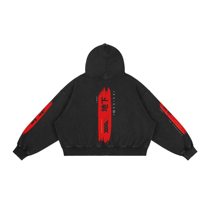 Shinjuku Tokyo Boxy Premium Cotton Hoodie, Japanese Streetwear, Tokyo Fashion Trend, Faded Designer Hoodie, Golden Gai image 14