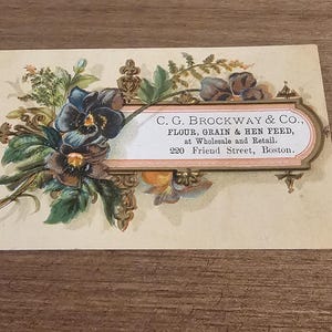 Carta commerciale vittoriana C. G. Brockaway & Co. Boston Flour, Grain and Hen Feed