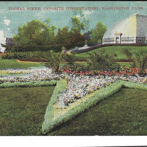 Cartão postal colorido antigo dos anos 1900, Washington Park Chicago #431