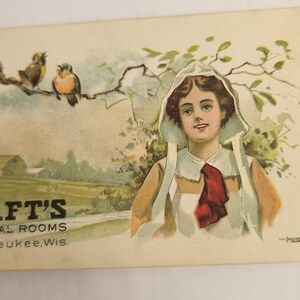 Cartão de propaganda antigo do Taft's Dental Rooms Milwaukee nº 4