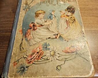 Victorian Era 1892 Hardcover Book Home Primer child&#39;s school book
