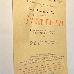 WWII Royal Canadian Navy Souvenir Program &quot;Meet The Navy&quot;