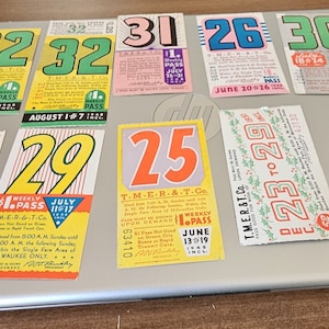 10 1948 Milwaukee County Bus/ Street Car Passes var. 7