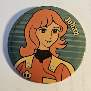 Vintage 1978 Captain Flam (Kapitan Przyszłość) Serial animowany Pinback Button #996 "Johan"