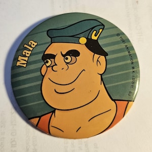 Vintage 1978 Captain Flam (Kapitan Przyszłość) Serial animowany Pinback Button #997 "Mala"