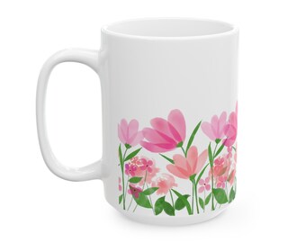 Boho Wildflowers Pressed Flowers Mug, Cottagecore Coffee Mug, Vintage ...