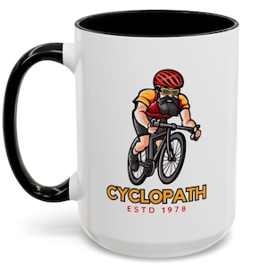 Personalized Mug, Cyclopath Mug, Funny Cycling Gifts, Cyclist Coffee Cup, Cycopath Cycling Mug, Gift for Cyclist, Biking Mug. Custom mug