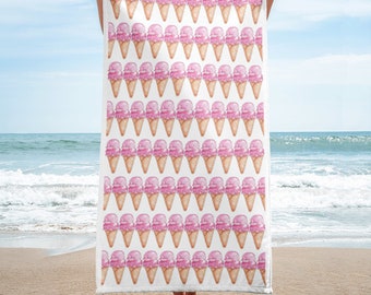 Ice Cream Cone Beach Towel