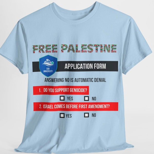 FREE PALESTINE SHIRT. Anti-Genocide, college protest, ongoing conflict