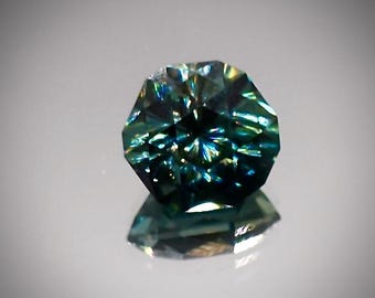 3,24 kt dichroïsche blauwgroene en gele moissaniet-edelsteen