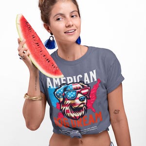 American Dog Dreams T-Shirt - Love Dog Mom Dogs Pets Lovers Unisex Tee, Gift for Animal Lovers, Dog Owner Shirt, Cute Puppy Graphic Top, Pet