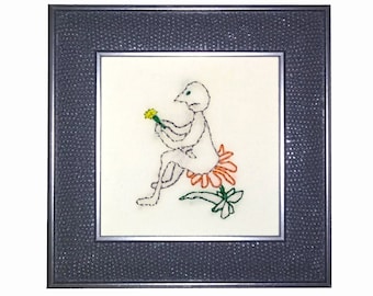 Loves Me Loves Me Not, Embroidery,  4 inch