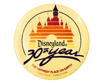 Vintage Disneyland Pinback Button 30 Years 1983