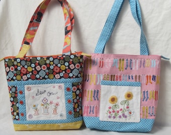 Knitting & Sewing in the Garden bag - pdf pattern