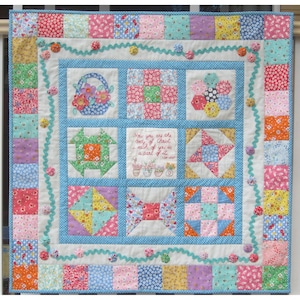 Retro Sampler Quilt - pdf pattern